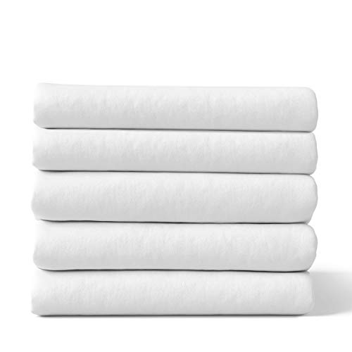 Melunda | Spucktücher Baby, Moltontücher, Flanelltücher, 80x80cm, 5er Set | Weiß Cover