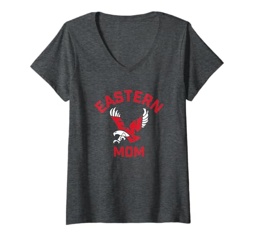 Womens Eastern Washington University EWU Eagles Arched Mom V-Neck T-Shirt
