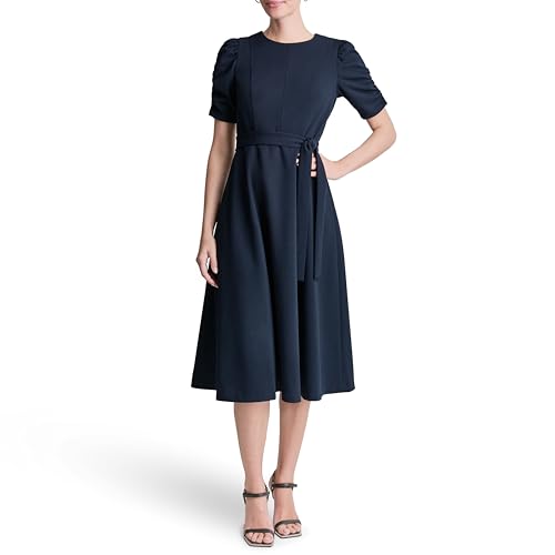Image of DKNY Women's Jewel Neck Scuba Crepe Dress