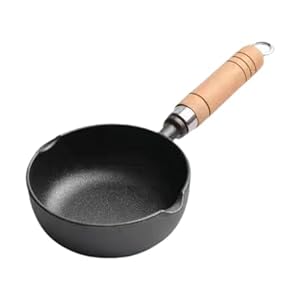 Fenteer Gusseisen-Milchtopf 30x5cm Holzgriff