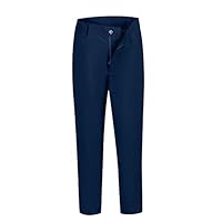 Toddler Flat Front Navy Blue Dress Pants 7 Kids Pull On Boys Fashion School Uniforms Pants with Adjustable Waist Slacks Trousers for Wedding