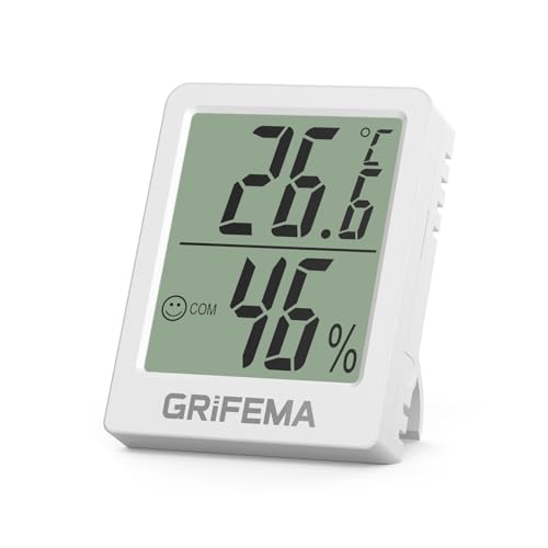 GRIFEMA GA2902 Mini Hygromètre Numérique Thermomètre Intérieur de l'hygromètre, Petit Testeur d'humidité Numérique, Convient Pour Serres, Pépinières,...