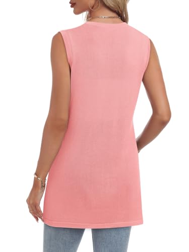 Women's Swimwear Cover Ups V Neck Button Down Sweater Vest Fashion 2025 Sleeveless Striped Cardigans3