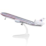 Lose Fun Park 1/300 MD11 American Plane Diecast Airplane Model Plane for Adults Collection Office Desktop Decoration Birthday Gift