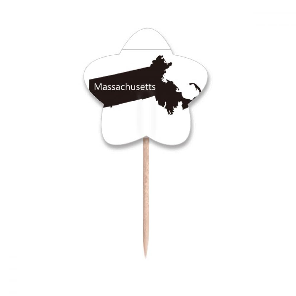 Drapeaux cure-dents Massachusetts en lot pour décoration de cupcake et buffet
