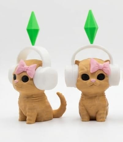 Image of Sims Dancing Cat - Head Shaking Viral 3D Printed Desk Toy | Cute Music Cat Figurine | Trendy Meme Collectible for Cat Lovers