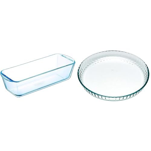 Pyrex - Bake & Enjoy - Moule à Cake en Verre 28 cm & 1040901 Bake & Enjoy Moule à Tarte en verre Ø 25 cm
