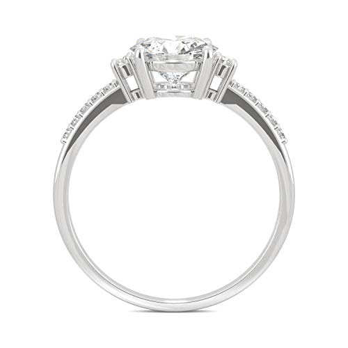 Charles & Colvard Created Moissanite 7mm Round Cut Engagement Ring for Women | 1.31 cttw DEW | Lab Grown | Solid 14K White Gold with Rhodium3