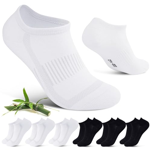 Cirorld sneakers strumpor män kvinnor bambu strumpor andningsbara sneakerstrumpor löparstrumpor bomullsstrumpor korta strumpor halvstrumpor 6 par,...