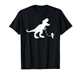 Funny TRex Pet Dinosaur Meme | Girl Walking TREX on a Leash T-Shirt