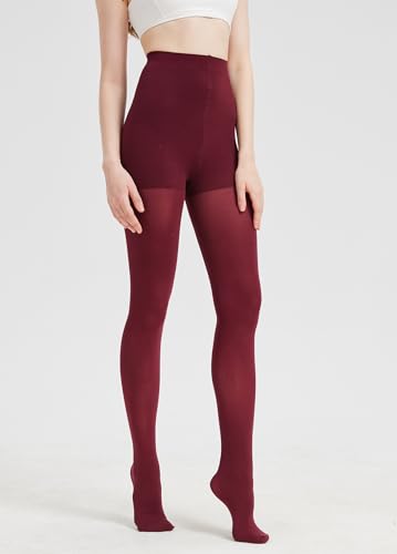 Image of CozyWow 80D Control Top Opaque Tights for Women High Waist Matte Pantyhose | Run-resistant, High Rise,Ideal for Layering under Dress