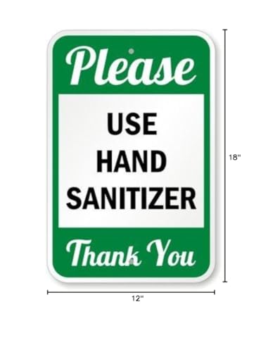 SmartSign "Please - Use Hand Sanitizer, Thank You" Sign | 12" x 18" Aluminum image 3
