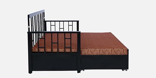 Image of Ubpon 3 Seater Metal Sofa Cum Bed with Hydraulic Storage | King Size Sofa Cuma Bed | Metal Sofa Set for Living Room, Guest Room D10 Multi Brown Sofa King