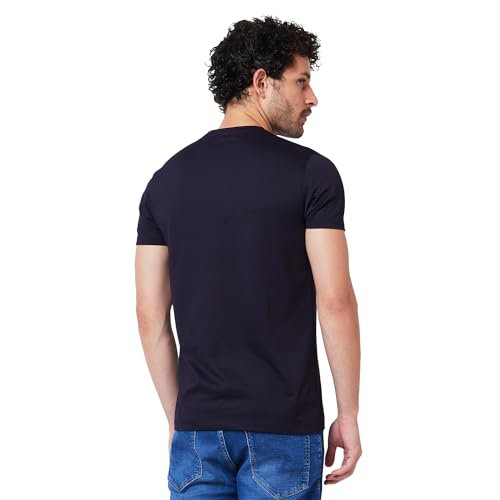 Image of Spykar Men's Slim Fit Round Neck Half Sleeve Solid Casual T-Shirt