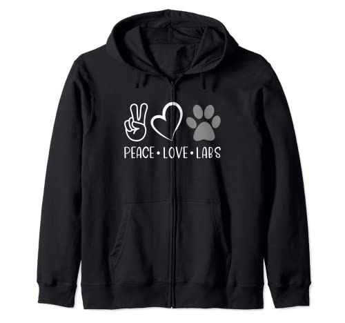Peace Love Silver Labs Labrador Lab Mamma San Valentino Felpa con Cappuccio