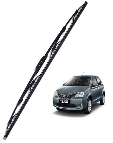 Image of Euro Care Metal Type Wiper Blade Compatibility with Etios Liva Windshield Car Wiper Blade Size D-26