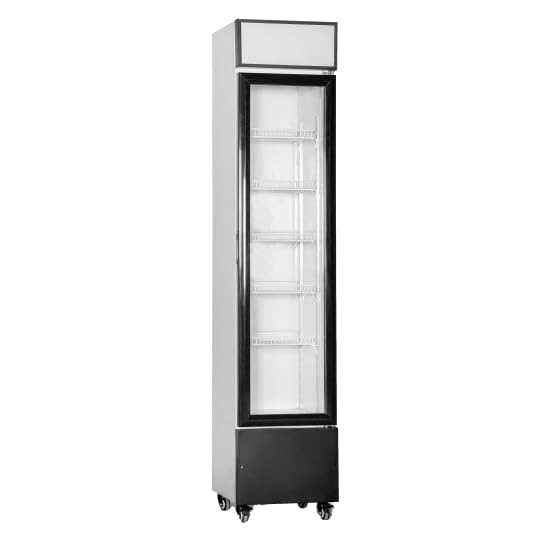 Vitrine verticale négative à porte vitrée - 175 litres