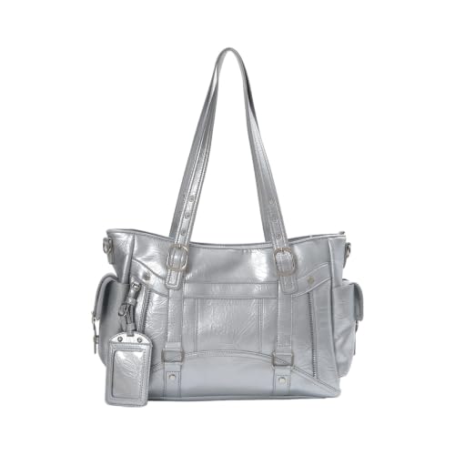 Sac fourre-tout en cuir synthétique femme grand format zippé