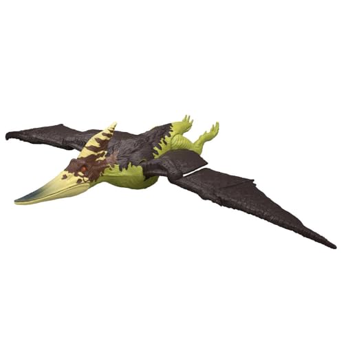 Image of Mattel Jurassic World Wild Roar Pteranodon Dinosaur Action Figure Toy with Chomp Attack, Light Up Feature & Roar Sound, Scan Code for Digital Play