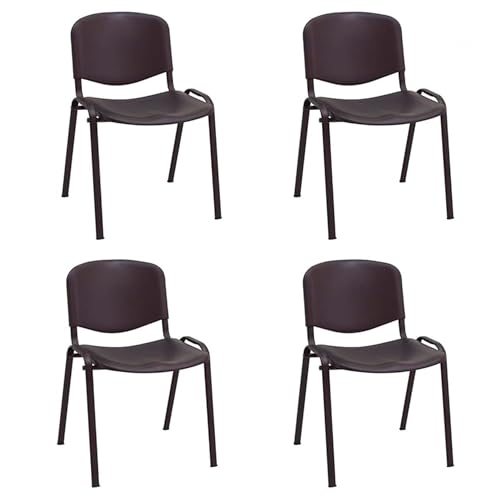La Silla De Claudia: Modelo Iso Estilo Confidente Sillas Apilables De Oficina, Sala De Espera Y Despacho Silla De Plástico Polipropileno Sillas Pack 4 Chasis Negro Color Negro