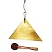Handcrafted Harmonic Healing Pyramid-Shaped Meditation Bell with Striker (Large) – Resonant Brass Thali for Sound Healing & Mindfulness Energy Flow & Meditation, Sound Healing, Vibration Healing