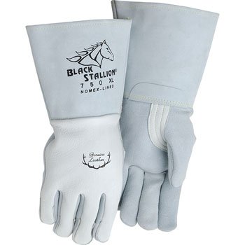 Black Stallion750M Welding Gloves, Elkskin, M, 13-1/2Inl, Pr #TOP3