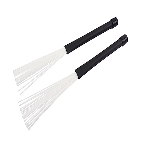 1 par Baquetas Retráctiles para Jazz con Cepillo para Batería Negro y Blanco miniatura 1