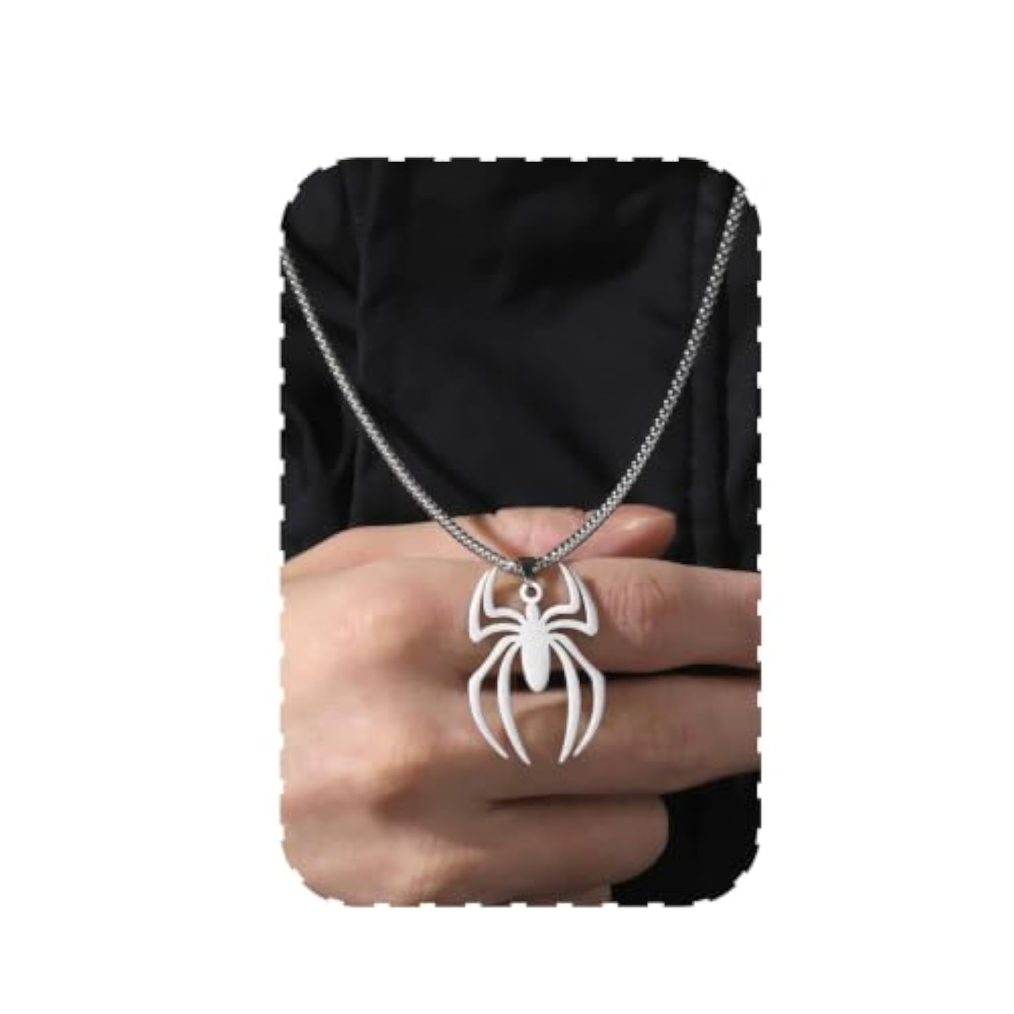 Men's Stylish Silver Chain with Stainless Steel Pendant Locket