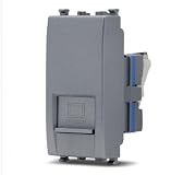 TOT ELECTRIC PRESA LAN Grigio scuro Frutti elettrici compatibili con Vimar Arke per placche supporti 19613 rete internet