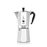 Bialetti - Moka Express: Icónica Cafetera Italiana para Espresso, Auténtico Café Italiano, Cafetera Moka 12 Tazas (670 Ml), Aluminio, Plata
