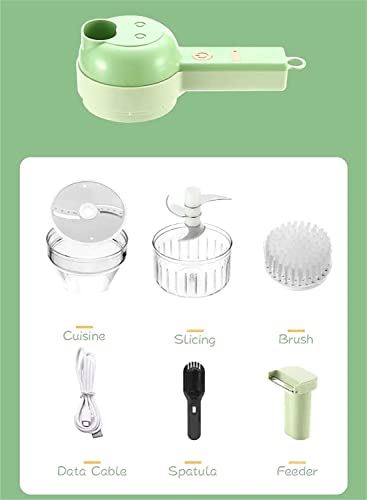 Foto von 4-in-1-Hand-Gemüseschneider Set,Zwiebelschneider,Gemüseschneider,für Knoblauch,Fleisch,Zwiebeln,Sellerie,Ingwer,Gemüsehobel,Küche Haushalt Multifunktionale Grün