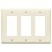 Enerlites 8833-LA 3-Gang Decorator/GFCI Rocker Wall Plate, Standard Size, Unbreakable Polycarbonate, Light Almond