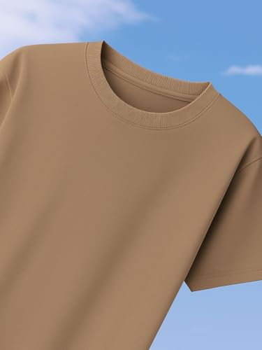 Image of Nobero 100% Cotton Oversized T Shirts for Men Stylish | Oversized Fit | Solid T Shirts for Men 180 GSM Combed Cotton | Round Neck Half Sleeve