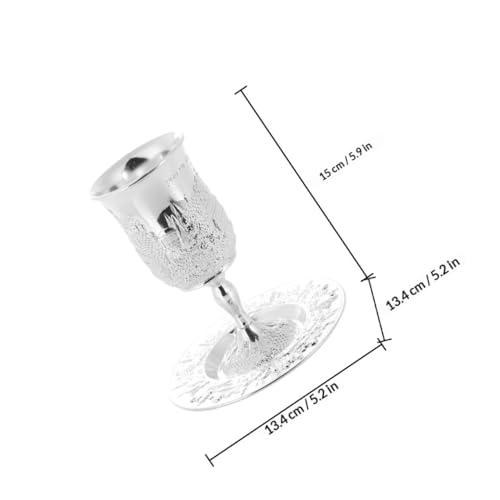 Coupe à Vin Kiddouch Plaquée Argenté Soucoupes Traditionnelles Ensemble Judaica Fêtes