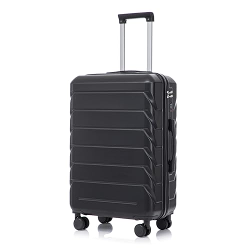 Image of 28 Inch ABS Hard Shell Large Luggage With Combination Lock and Side Hooks, Black