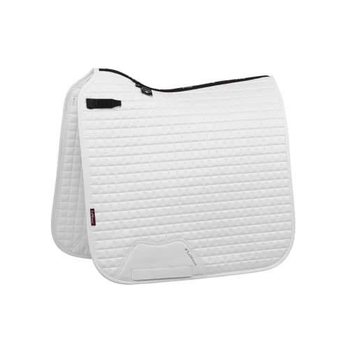LeMieux Suede Dressage Square - English Saddle Pads for Horses - Equestrian Riding Equipment and Accessories - White - X-Large
