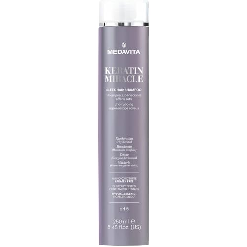 Medavita | Keratin Miracle Sleek Hair Shampoo 250 ml, Champú super alisante efecto seda, Made in Italy