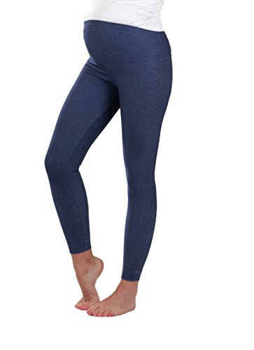 Premamy - Leggings pour maternité, modèle Conforme, Tissu Extensible, Tenue decontractée - Bleu - III (S) Cover