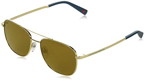 Benetton Sunglasses Be7012 Gafas, Hombre, Shiny Gold, 55 16-145