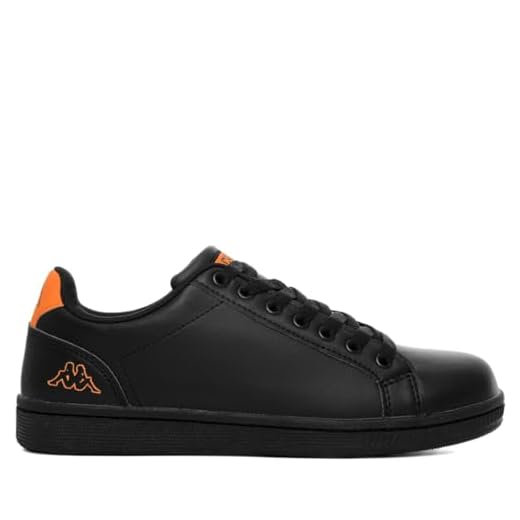 Kappa Logo Galter 5 - Zapatillas de piel unisex, color negro y naranja Size: 38 EU