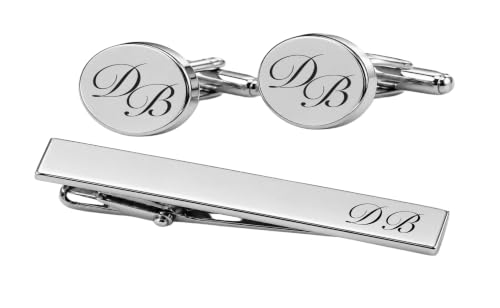Set de Mancuernillas Ovaladas y Clips de Corbata Personalizados miniatura 1