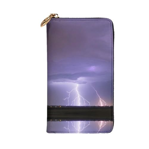 Cartera de cuero Lightning Storm antirrayaduras bolso de mano compacto de mano 2