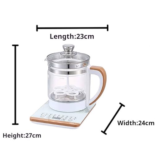 Tetera eléctrica de vidrio con colador para té blanca miniatura 2
