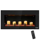 R.W.FLAME 36 Inch Premium Candle Electric Fireplace, 12 Light Bed Colors, 5-Level...