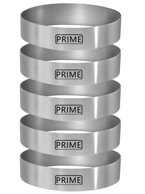 Image of Prime Bakers and Moulders Round Cutting Steel Rings, Burger bun Cutter Mold Baking and Cake Decorating (5 Pieces) (4 Inch)