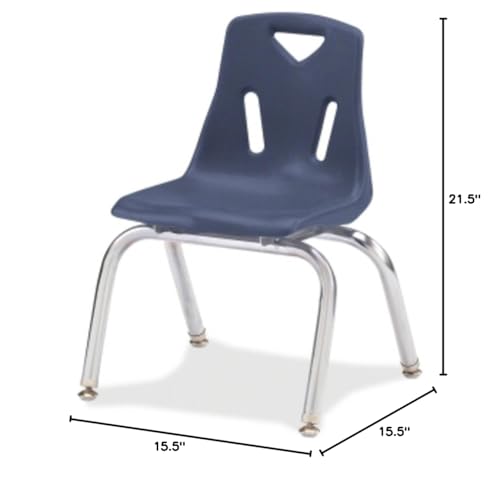 Image of Jonti-Craft Berries 8146JC1112 Stacking Chair with Chrome-Plated Legs, 16 inch Height, Navy