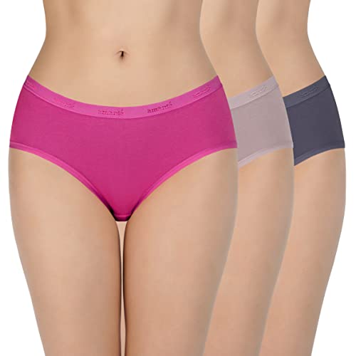 Image of Amante Solid Cotton Low Rise Hipster Panty Pack(Pack of 3)