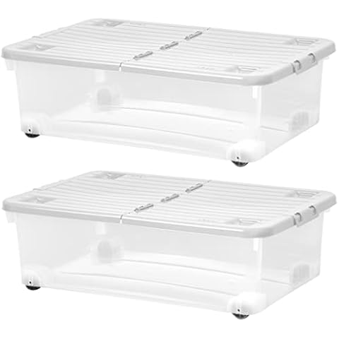 Muddy Hands Large Clear Storage Boxes with Lids Cover