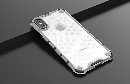 Image of Glasgow Back Case Cover Compatible with Apple iPhone X (Honeycomb Pattern) - Transparent