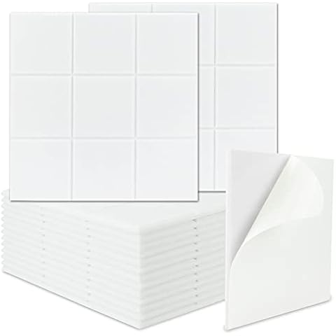 BXI Sound Absorber - 16 Pack Self-adhesive 12 X 12 X 0.4 Inches Acoustic Absorption Panels, Tackable Sound Absorbing Panels for Wall and Ceiling Acoustic Treatment Cover